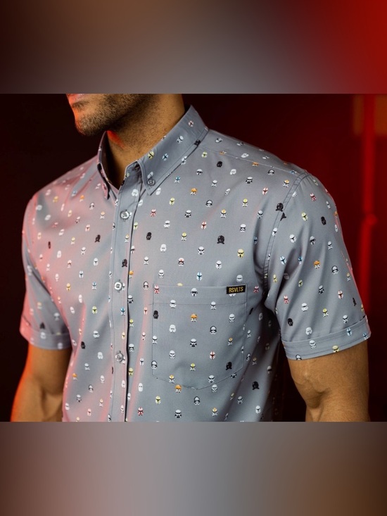 RSVLTS Other - RSVLTS Star Wars Button Up Shirt Men’s Small NWT Little Stormtrooper Grey